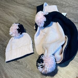 Women's kate spade new york 'half and half' colorblock knit beanie and scarf .